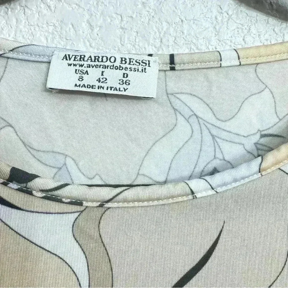 Averardo Bessi Beige/Cream Floral Blouse - Size 8 - Picture 5 of 7